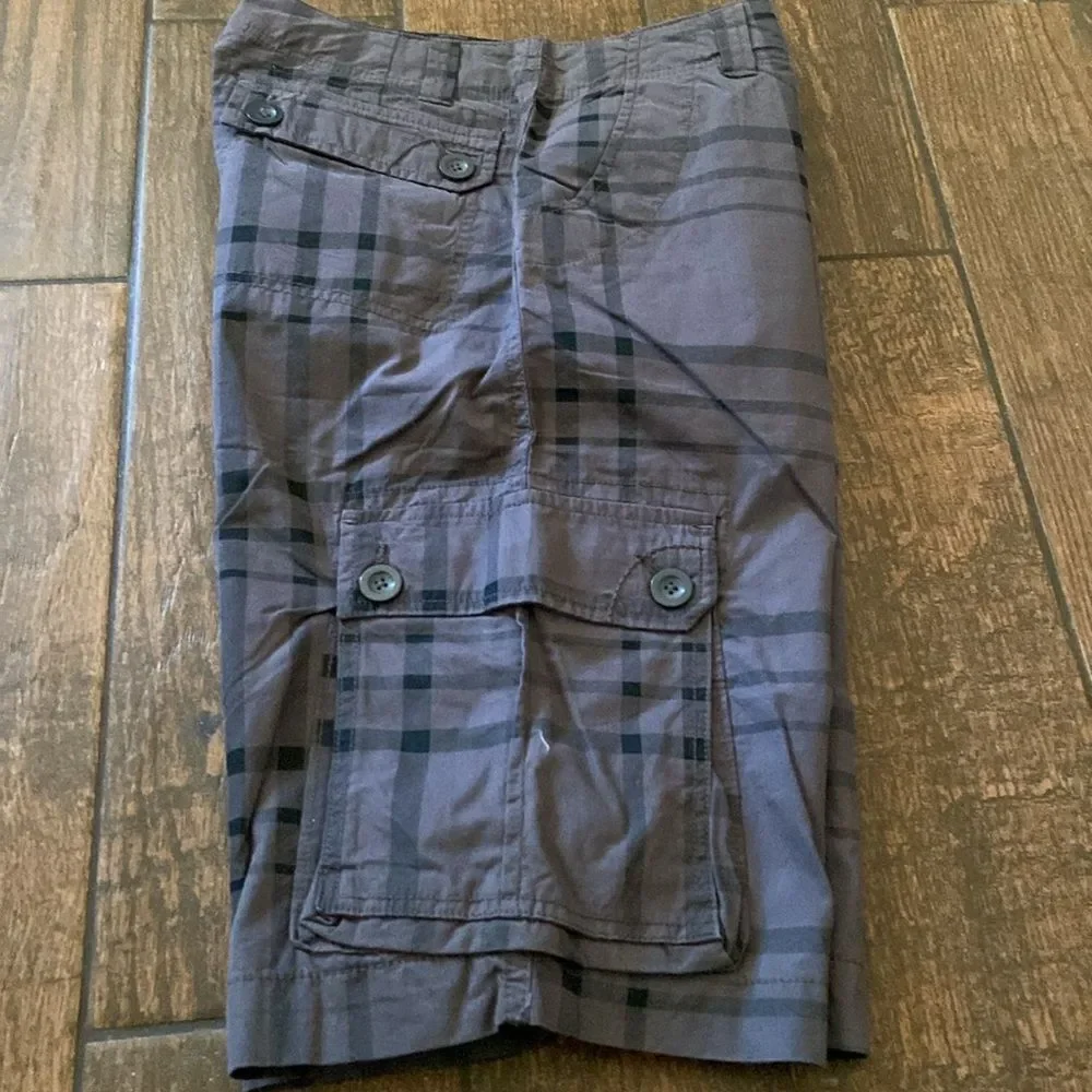 Arizona Jean Company Grey Charcoal Cargo Shorts Relaxed Fit Sz 30 New No Tag